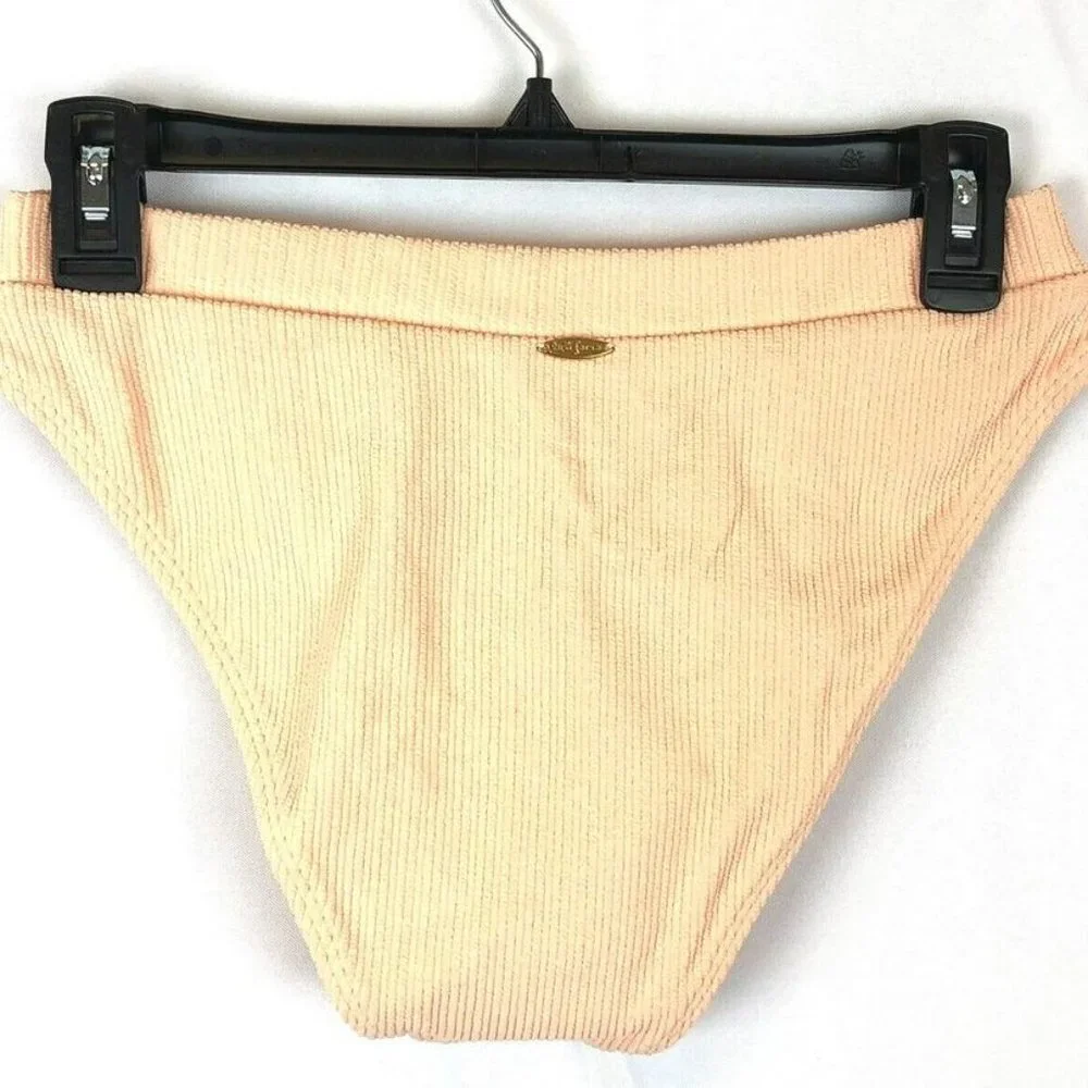 Luli Fama Women’s High Leg High Waist Bikini Bottom, Peached Colored, Size XL